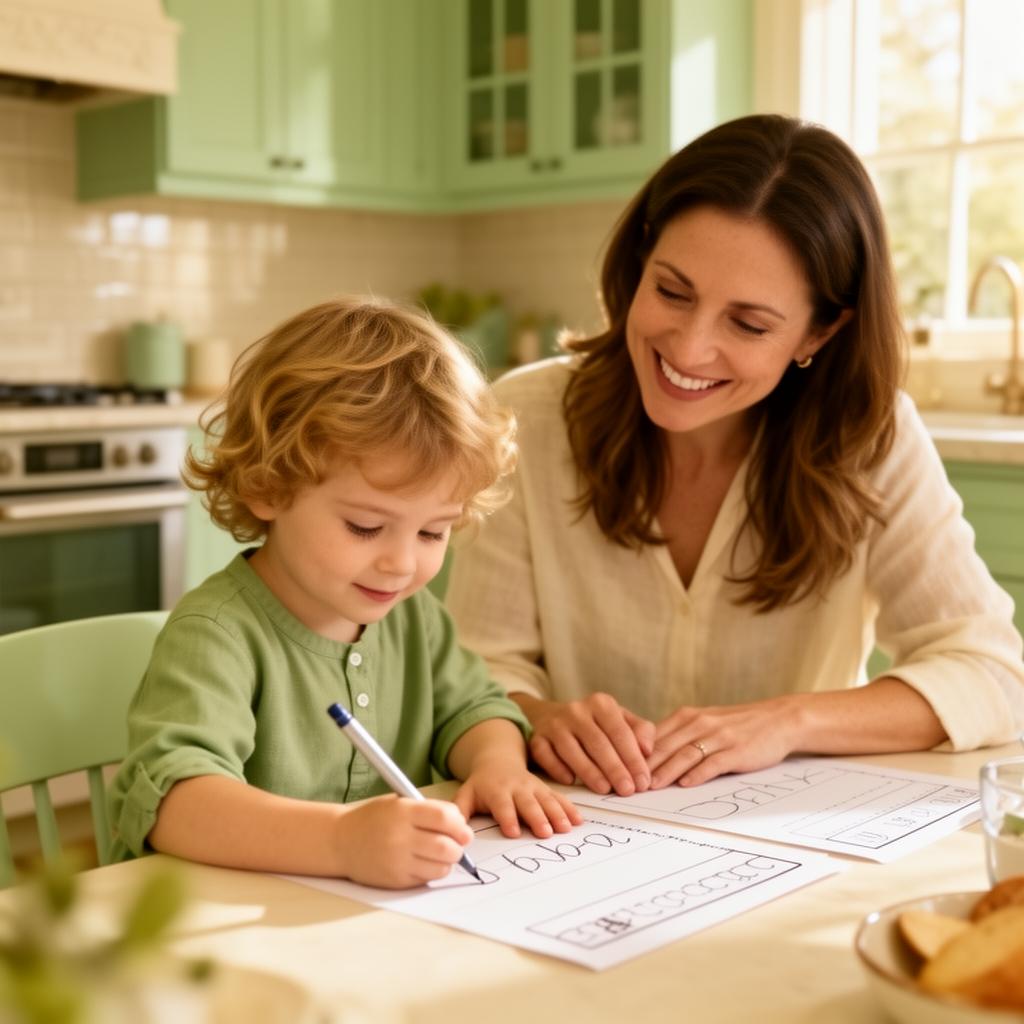 Parent and child enjoying a calm focus activity together